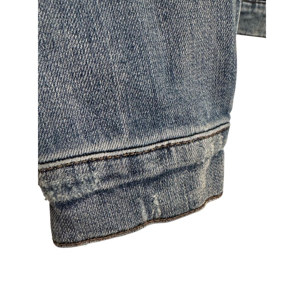 NWT Kut From The Kloth Womens Distressed Blue Denim Jacket S Classic Button Fron - Picture 8 of 12